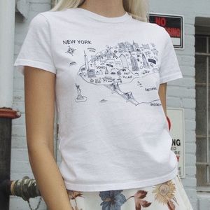 Brandy Melville New York Map Baby Tee